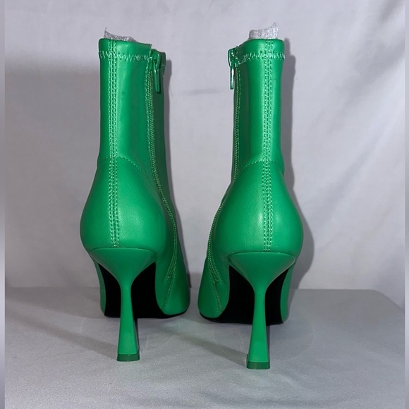 BAR III Womens Green Stretch Comfort Olevia Pointed Toe Flare Zip-Up Booties - Picture 4 of 6